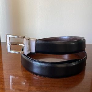 Genuine leather dark brown belt